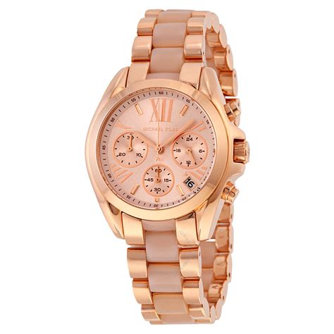 michael kors rose golden chronograph bracelet watch|mk rose gold watch sale.